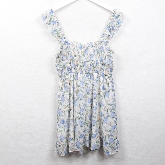 ALTARD STATE Floral Babydoll Smocked Mini Dress Milkmaid Fairy Coquette Sz XL - Picture 6 of 7